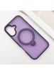 TPU+PC чехол Metal Buttons with MagSafe Colorful HQ Ring для Apple iPhone 16 (6.1") Purple