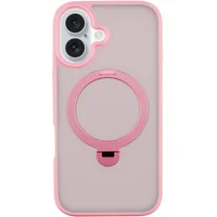 TPU+PC чехол Metal Buttons with MagSafe Colorful HQ Ring для Apple iPhone 16 (6.1") Pink