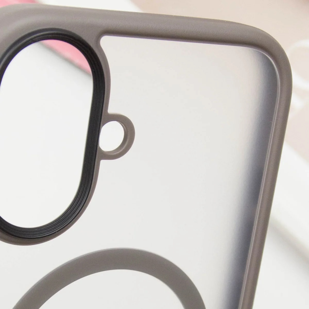 TPU+PC чохол Metal Buttons with MagSafe для Apple iPhone 16 (6.1") Сірий