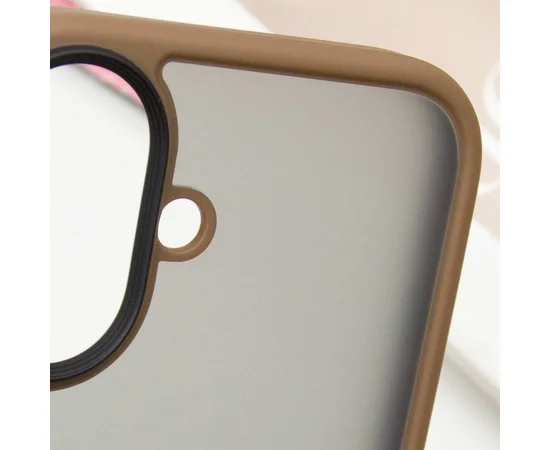 TPU+PC чехол Metal Buttons для Apple iPhone 16 (6.1") Золотой