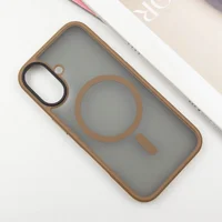 TPU+PC чехол Metal Buttons with MagSafe для Apple iPhone 16 (6.1") Золотой