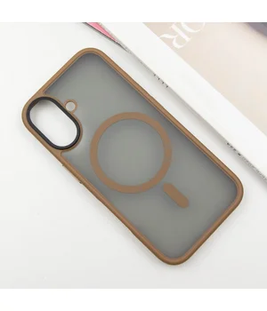 TPU+PC чехол Metal Buttons with MagSafe для Apple iPhone 16 (6.1") Золотой