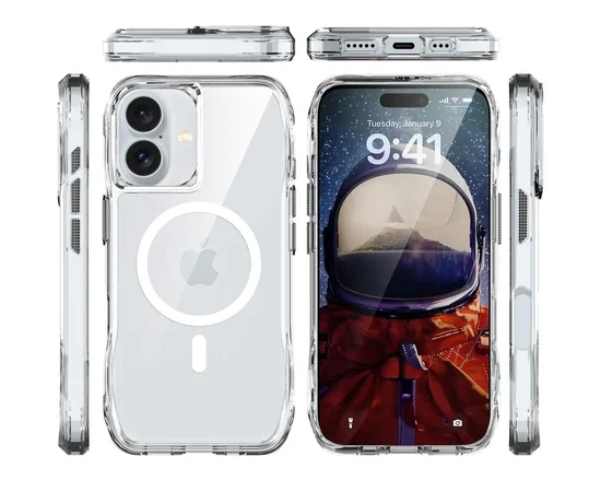 Чехол TPU Space Octagon with MagSafe для Apple iPhone 16 (6.1") Clear