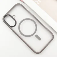 TPU+PC чохол Metal Buttons with MagSafe для Apple iPhone 16 (6.1") Сірий