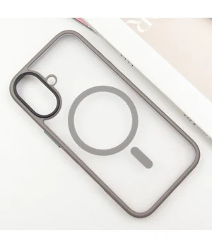 TPU+PC чехол Metal Buttons with MagSafe для Apple iPhone 16 (6.1") Серый TPU+PC чехол Metal Buttons with MagSafe для Apple iPhone 16 (6.1") Серый