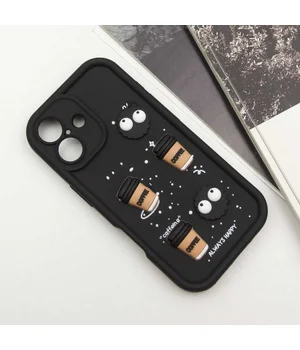 Чехол TPU Toys Case для Apple iPhone 16 (6.1") Black / Always Happy