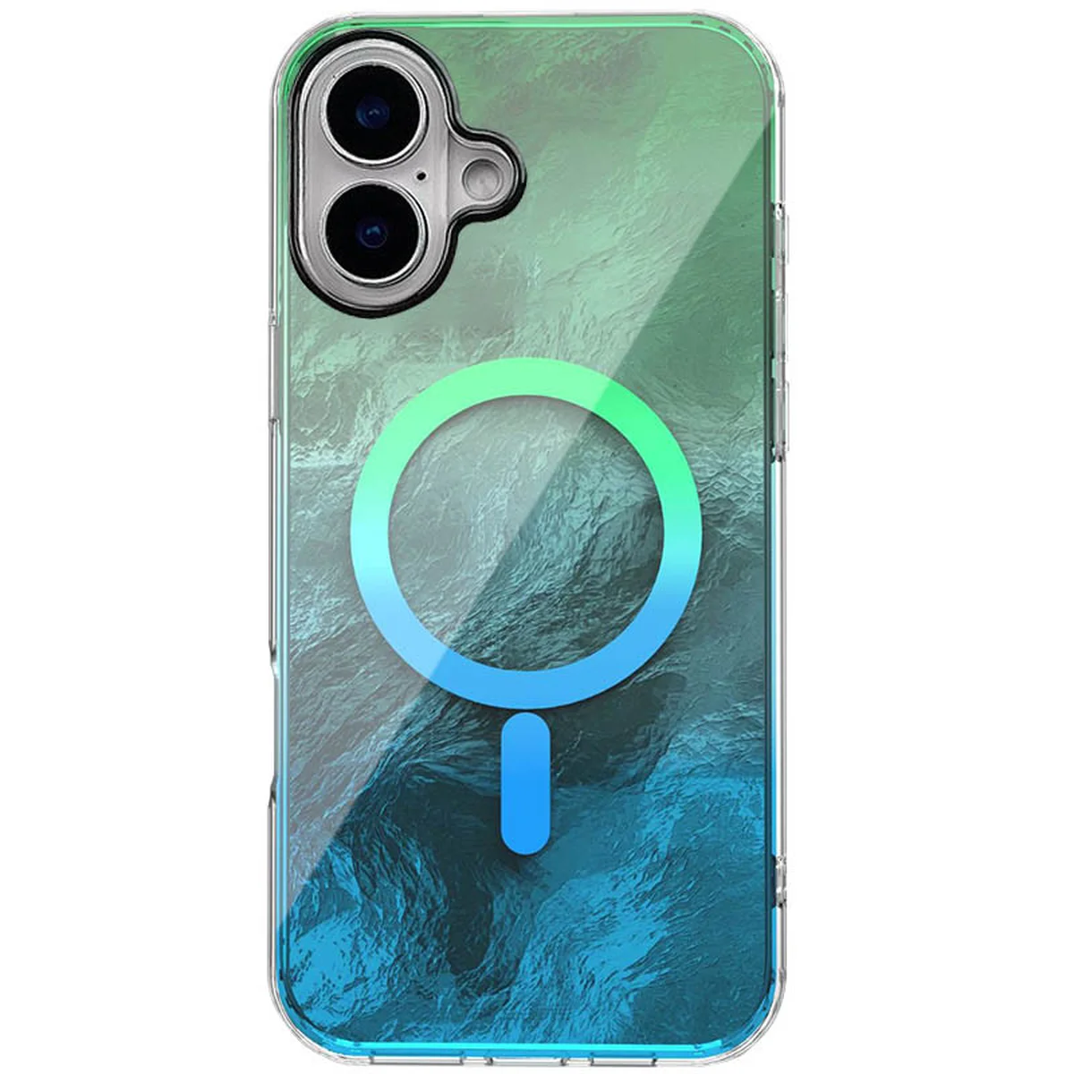 Чехол TPU Shiny Mountain (MagFit) для Apple iPhone 16 (6.1") Green / Blue