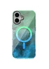 Чохол TPU Shiny Mountain (MagFit) для Apple iPhone 16 (6.1") Green / Blue