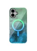 Чохол TPU Shiny Mountain (MagFit) для Apple iPhone 16 (6.1") Green / Blue