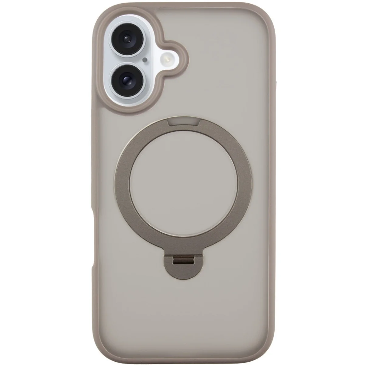 TPU+PC чехол Metal Buttons with MagSafe Colorful HQ Ring для Apple iPhone 16 (6.1") Grey