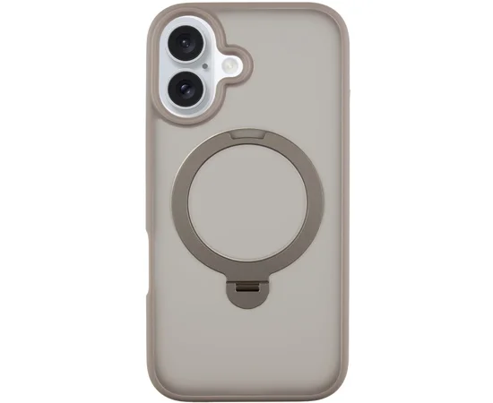 TPU+PC чехол Metal Buttons with MagSafe Colorful HQ Ring для Apple iPhone 16 (6.1") Grey