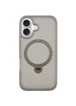 TPU+PC чехол Metal Buttons with MagSafe Colorful HQ Ring для Apple iPhone 16 (6.1") Grey