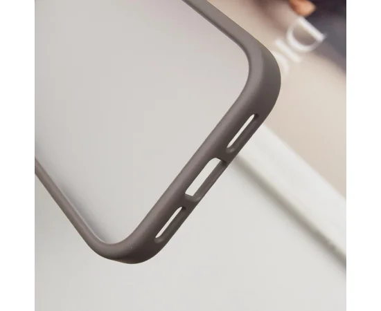 TPU+PC чехол Metal Buttons для Apple iPhone 16 (6.1") Серый