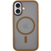 TPU+PC чехол Metal Buttons with MagSafe для Apple iPhone 16 (6.1") Золотой