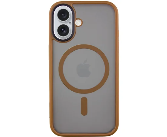 TPU+PC чехол Metal Buttons with MagSafe для Apple iPhone 16 (6.1") Золотой