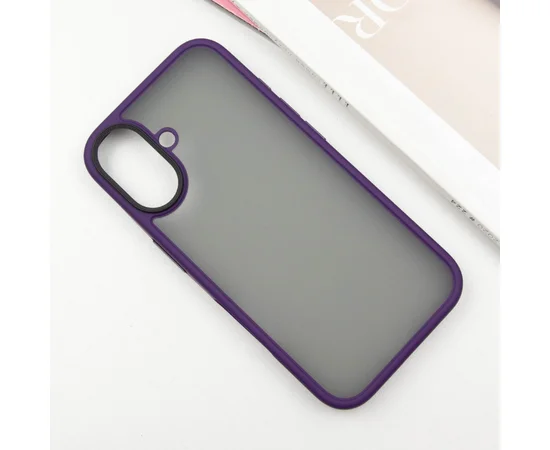TPU+PC чехол Metal Buttons для Apple iPhone 16 (6.1") Темно-Фиолетовый