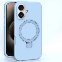 Чехол Silicone Case Full Protective NO LOGO with Ring для Apple iPhone 16 (6.1") Blue