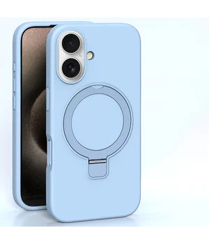 Чехол Silicone Case Full Protective NO LOGO with Ring для Apple iPhone 16 (6.1") Blue