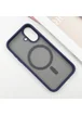 TPU+PC чехол Metal Buttons with MagSafe для Apple iPhone 16 (6.1") Синий