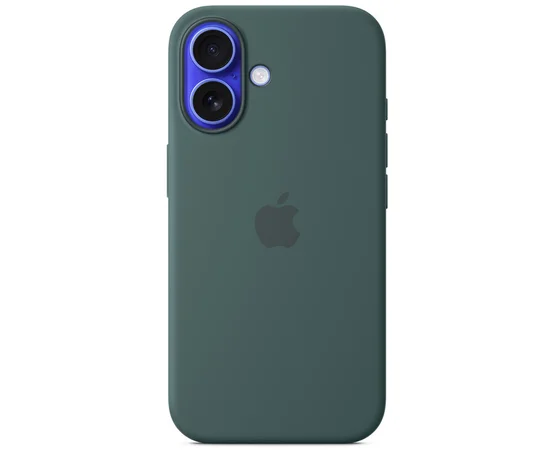 Чехол Silicone case (AAA) with Magsafe and Animation (button) для Apple iPhone 16 (6.1") Lake Green