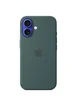 Чехол Silicone case (AAA) with Magsafe and Animation (button) для Apple iPhone 16 (6.1") Lake Green