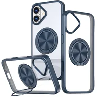 TPU+PC чехол Metal Ring with MagSafe для Apple iPhone 16 (6.1") Синий