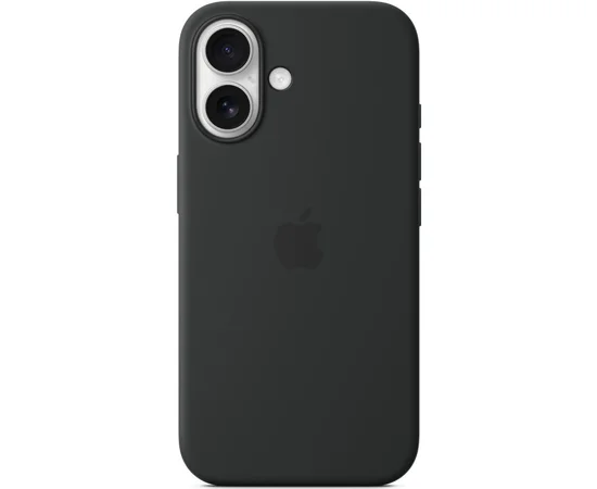Чехол Silicone case (AAA) with Magsafe and Animation (button) для Apple iPhone 16 (6.1") Black