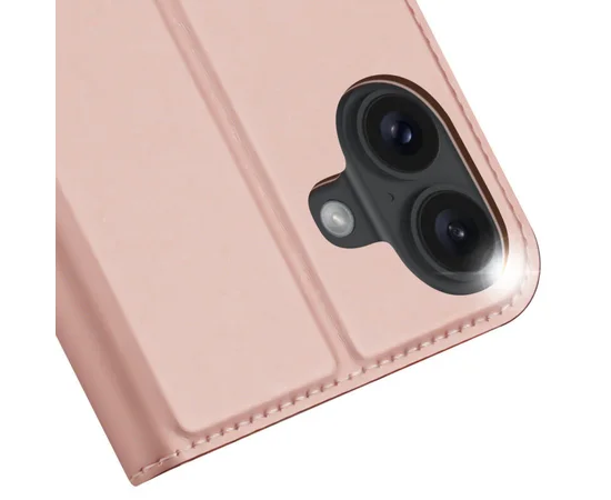 Чохол-книжка Dux Ducis з кишенею для візиток для Apple iPhone 16 (6.1") Rose Gold