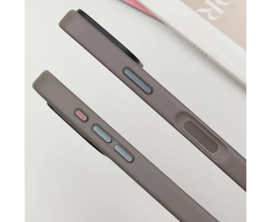 TPU+PC чехол Metal Buttons для Apple iPhone 16 (6.1") Серый