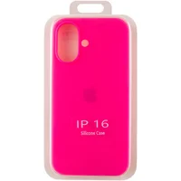 Чехол Silicone Case Full Protective (AA) для Apple iPhone 16 (6.1") Розовый / Barbie pink