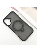 TPU+PC чехол Metal Buttons with MagSafe Colorful HQ Ring для Apple iPhone 16 (6.1") Black