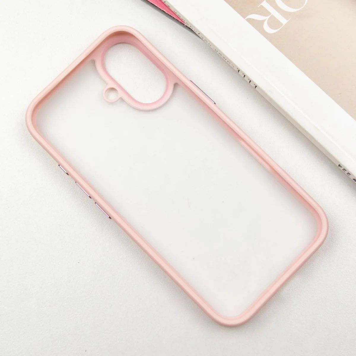 TPU+PC чохол Metal Buttons для Apple iPhone 16 (6.1") Рожевий