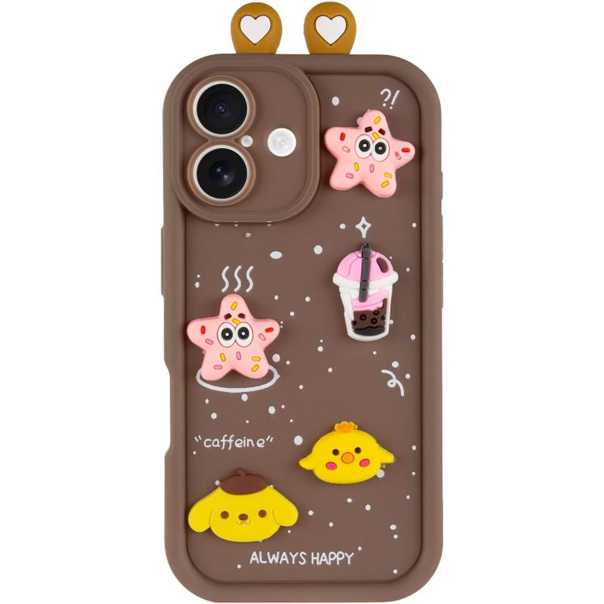Чехол TPU Toys Case with Ears для Apple iPhone 16 (6.1") Brown