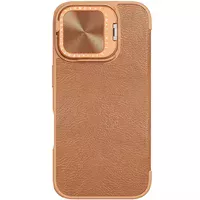 Кожаный чехол-книжка Nillkin Qin Prop для Apple iPhone 16 (6.1") Brown