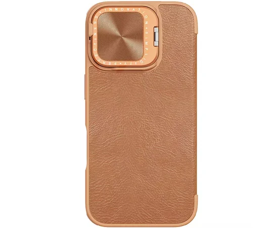 Кожаный чехол-книжка Nillkin Qin Prop для Apple iPhone 16 (6.1") Brown