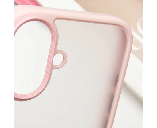 TPU+PC чохол Metal Buttons для Apple iPhone 16 (6.1") Рожевий