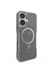 TPU+PC чохол Metal Buttons with MagSafe Carbon Ring для Apple iPhone 16 (6.1") Сірий