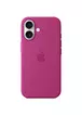 Чохол Silicone case (AAA) full with Magsafe and Animation для Apple iPhone 16 (6.1") Fuchsia