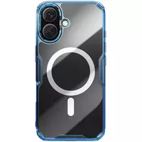 TPU чехол Nillkin Nature Pro Magnetic для Apple iPhone 16 (6.1") Синий (прозрачный)