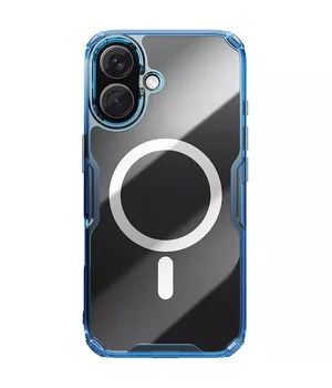 TPU чехол Nillkin Nature Pro Magnetic для Apple iPhone 16 (6.1") Синий (прозрачный)