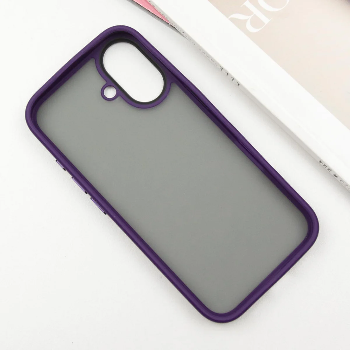 TPU+PC чехол Metal Buttons для Apple iPhone 16 (6.1") Темно-Фиолетовый