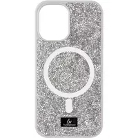 TPU чехол Bling World Rock Diamond with MagSafe для Apple iPhone 16 (6.1") Silver
