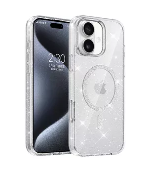 Чохол TPU Eclipse Sparkle (MagFit) для Apple iPhone 16 (6.1") Clear