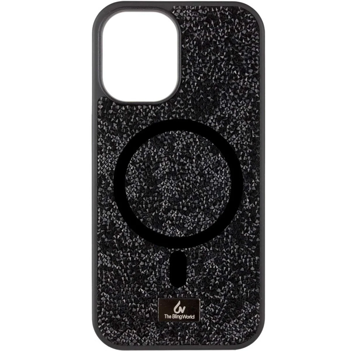 TPU чехол Bling World Rock Diamond with MagSafe для Apple iPhone 16 (6.1") Black