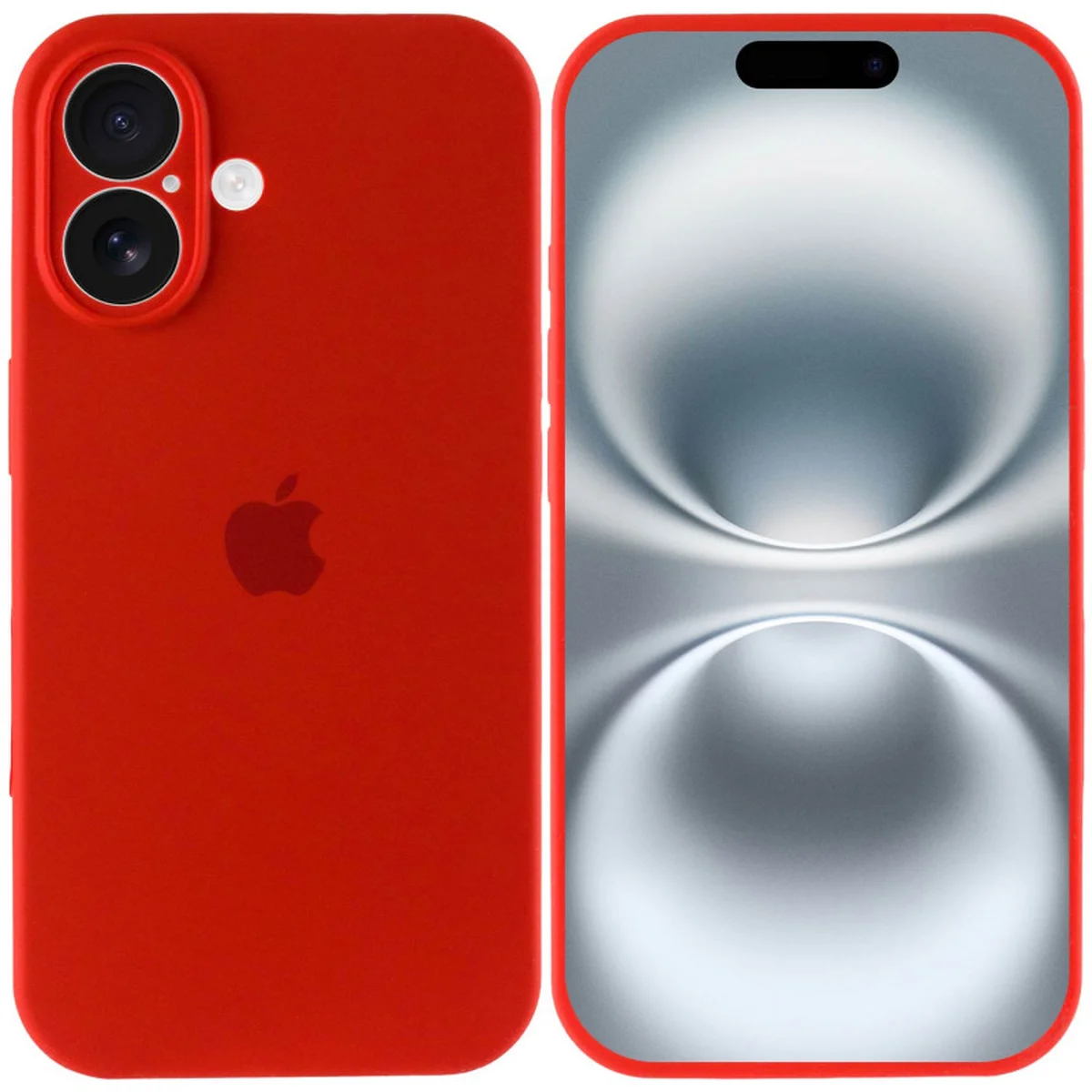 Чехол Silicone Case Full Camera Protective (AA) для Apple iPhone 16 (6.1") Красный / Red