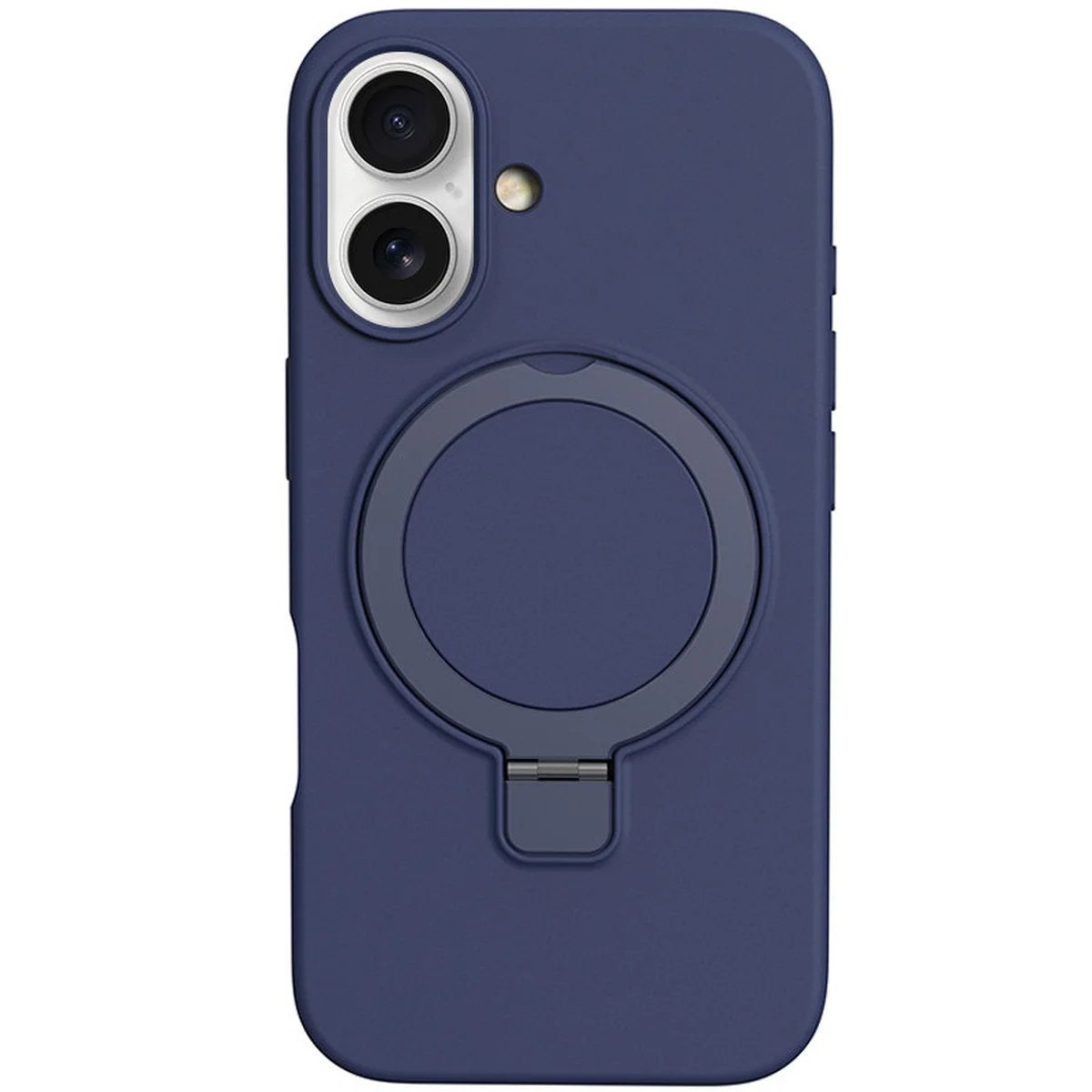 Чехол Silicone Case Full Protective NO LOGO with Ring для Apple iPhone 16 (6.1") Dark Blue