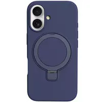 Чехол Silicone Case Full Protective NO LOGO with Ring для Apple iPhone 16 (6.1") Dark Blue