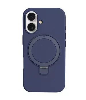 Чохол Silicone Case Full Protective NO LOGO with Ring для Apple iPhone 16 (6.1") Dark Blue