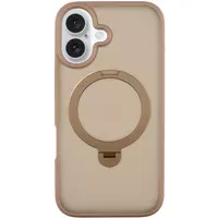 TPU+PC чехол Metal Buttons with MagSafe Colorful HQ Ring для Apple iPhone 16 (6.1") Rose Gold