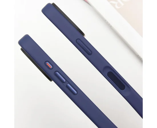 TPU+PC чохол Metal Buttons with MagSafe для Apple iPhone 16 (6.1") Синій